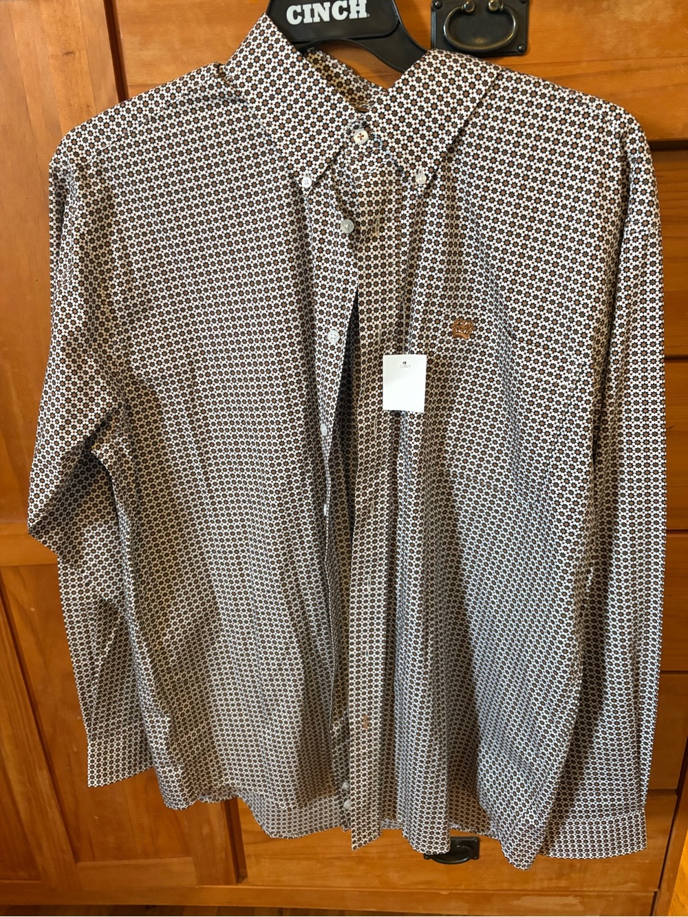 Cinch Men's Brown Geo Print Button-Down Shirt